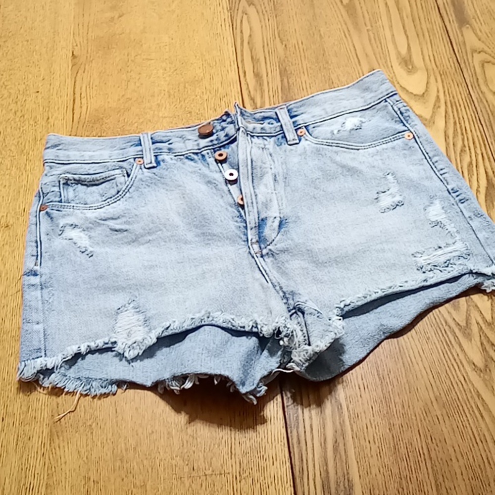 Blank NYC Jeans Shorts Womens 27 BLUE Denim Preowned Distressed BlankNYC Cut Off